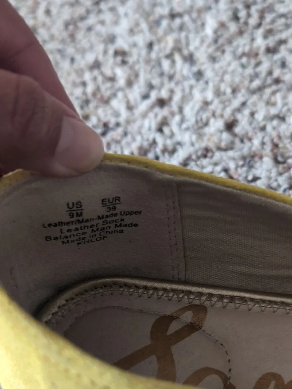 Sam Edelman Yellow Suede Espadrille Flats Slip On Size 9
